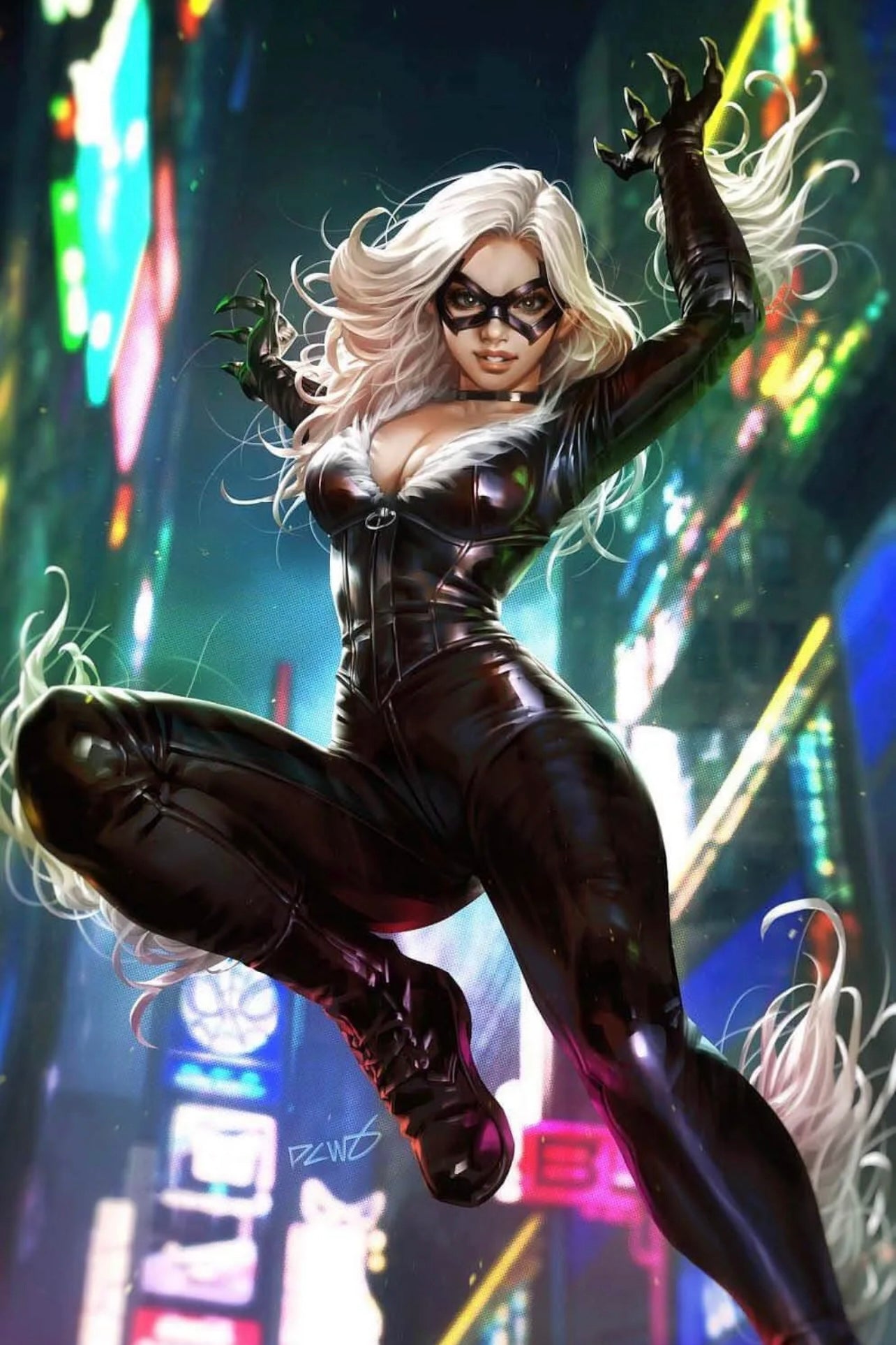 AMAZING SPIDER-MAN #38 DERRICK CHEW BLACK CAT Virgin