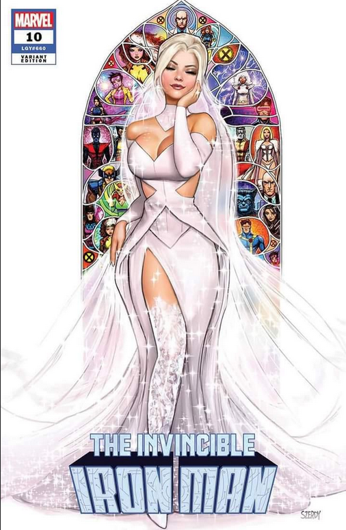 INVINCIBLE IRON MAN #10 EMMA FROST WEDDING SZERDY TRADE